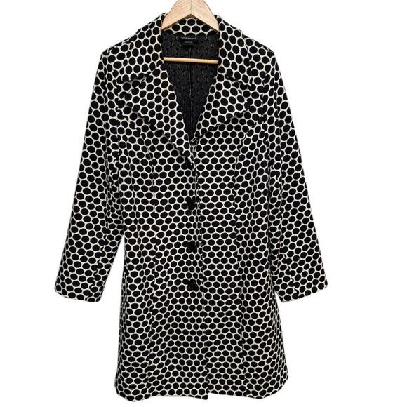 Lane Bryant Black & White Polka Dot Button Front Pea Coat. Jacket. Plus. 20. - Picture 1 of 7
